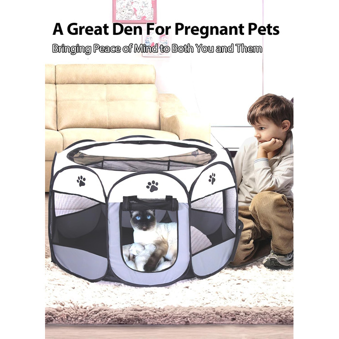 Клітка-забіг для цуценят SAN LIKE 73x73x43 см, портативна клітка для собак, котів, кроликів, для дому та вулиці