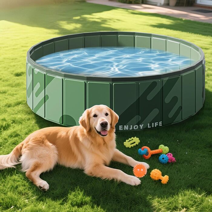 Дитячий басейн для собак та дітей, складаний, з ПВХ, антиковзаюча поверхня, для балкону, великий (80x20 см)
