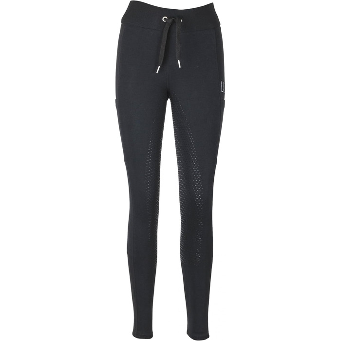 Легінси для верхової їзди Lazura Hanna | Повний силіконовий покрив | Рідні штани з 2 кишенями для телефону та регулюванням ширини | Чорні легінси з повним покриттям | Верхова екіпіровка розмір 36-46, 38, Чорний
