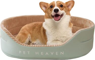 Ортопедичне ліжко для собак середнього розміру PETCUTE, миється, з антиковзною основою, заспокійливе ліжко для тварин (M, Хакі)