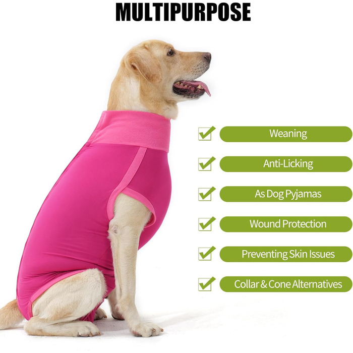 Одяг для собак після операцій Heywean – після кастрації/стерилізації, медичний жилет, для собак (L, Рожевий)