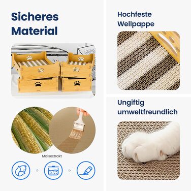 Килимок-крісло для котів з гофрокартону, великий розмір XXL, жовто-білі смуги, 38,5x30x15,5 см