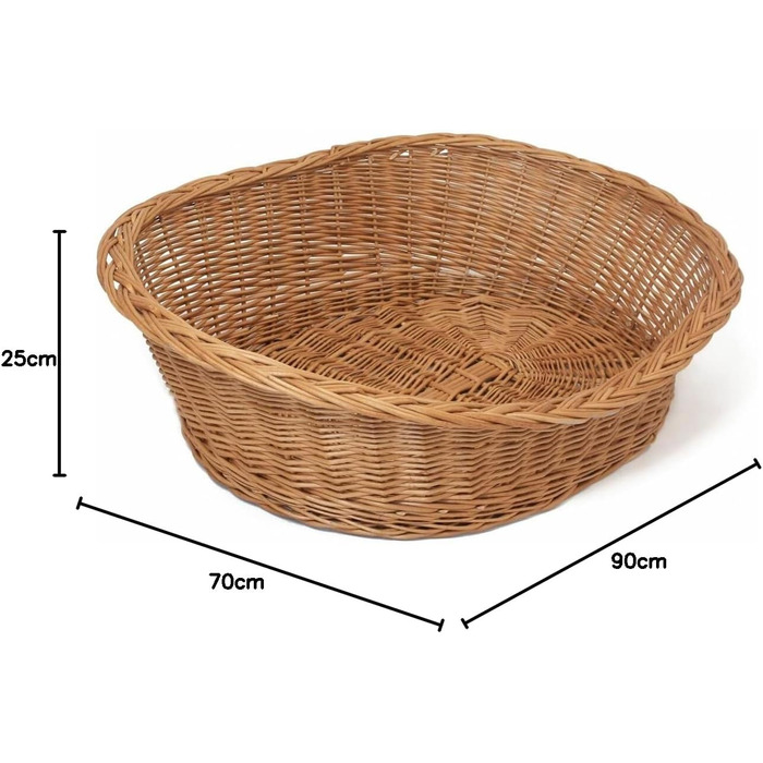 Корзина для собак Dekoleidenschaft з ротангу, XL, 90x70 см - ліжко для собак та інших тварин