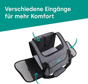 Транспортна сумка для собак та котів Emmi-Pet, складана та портативна переноска до 9 кг, з оксфордської тканини, водонепроникна сумка для собак та котів для автомобіля, поїздів та подорожей, Travel Bag 41,5 x 32 x 30 см
