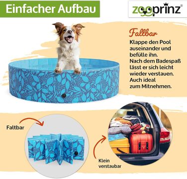 Складаний басейн для собак і дітей zooprinz, міцний, нековзкий, 160/120 x 30 см