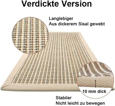 Килимок для котів FUKUMARU з сизалю, 60x40 см, коричневий. Міцний килимок-подрібнювач кігтів для котів.