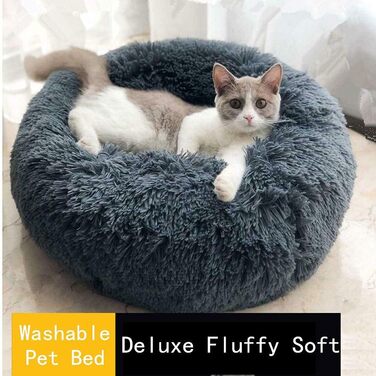 Кругла м'яка ліжко-софа для собак та котів, XXL (100 см), чорний/рожевий