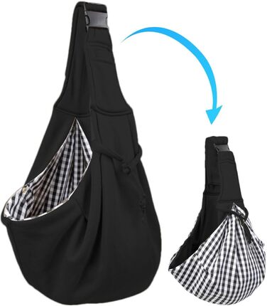 Сумка-переноска для собак Teksome | Зручна переноска для маленьких собак, для подорожей та прогулянок на вулиці, чорна