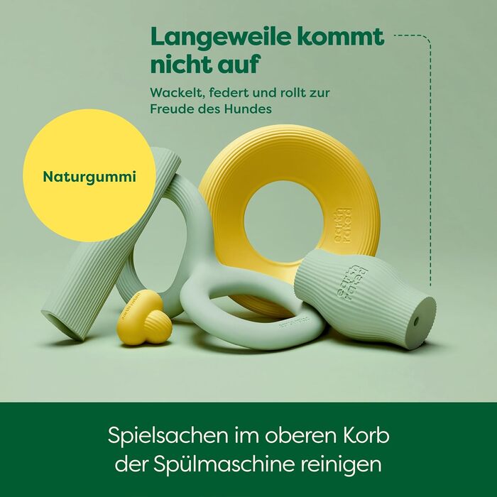 Іграшка для собак Earth Rated - велика, зелена, з натурального каучуку, для миття в посудомийній машині та заморожування