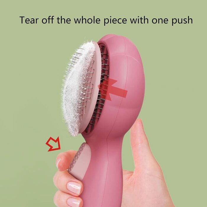 Щітка для собак для видалення шерсті, масажна щітка для котів, видаляє випадаючу шерсть та сплутаності, м'які щетинки, самоочисна, для собак з масажем, блакитна