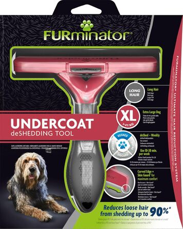 FURminator для собак XL з довгою шерстю — щітка для видалення підшерстя, покращений дизайн