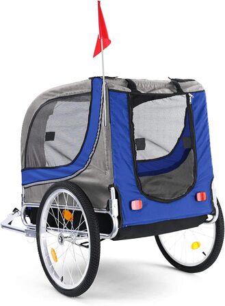 Причіп для велосипеда для собак, складний, блакитний/сірий, до 40 кг