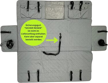 Захист для автосидіння для собак Loop Hundematte: водонепроникний, з кишенями, нековзний, для комфортних подорожей | LOOP-DMK5001