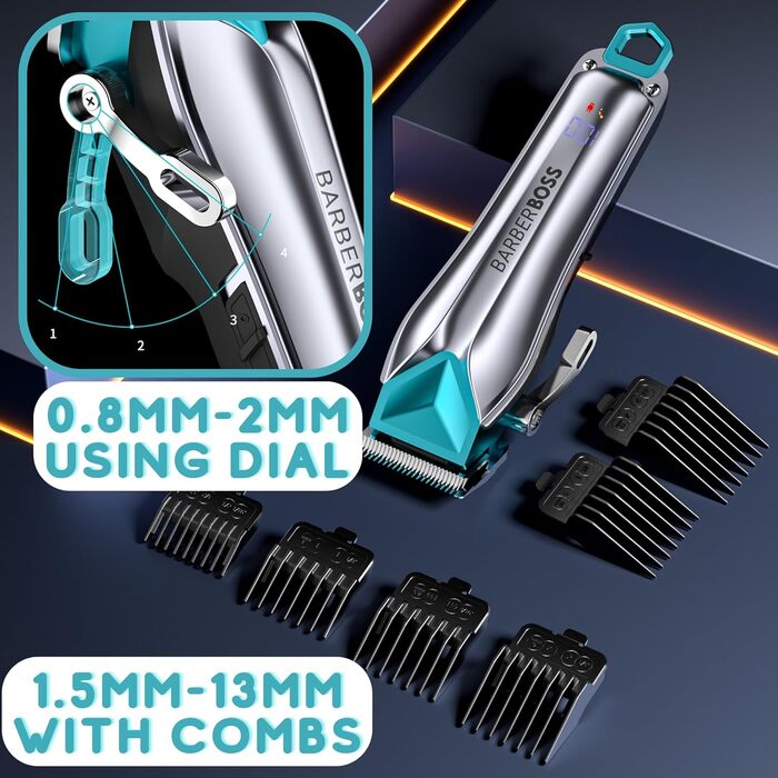 Професійна машинка для стрижки собак та котів BarberBoss QR-9088, бездротова, для густого хутра, комплект