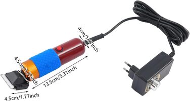 Керамічний триммер для собак та котів | Проводний, тихий (＜55dB) | Для густого/сплутаного хутра | Нейлонова сталь, гібридна технологія | 4 насадки-гребінці