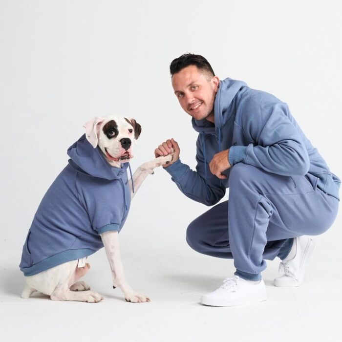 Собачий худі Spark Paws Slate Blue S – преміум фліс, комфорт, для всіх порід
