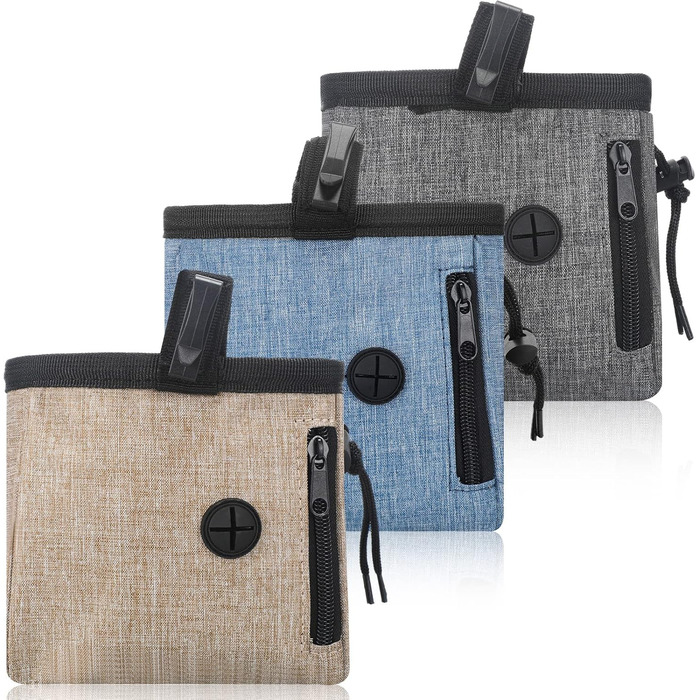 Набір з 3 мішечків для собак Leckerlibeutel, миючих, з поясом та диспенсером для відходів, іграшка для тварин, контейнер для сухого корму та ласощів, 2 способи носіння