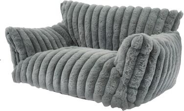 М'яке ліжко для котів та собак: зручне диванчик з фетру, антиковзаюча база, легко миється (темно-сірий)