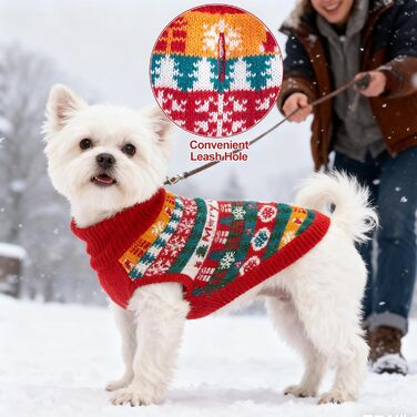 Пуловер для собак EXPAWLORER на Новий рік: теплий, модний, для малих, середніх та великих собак, розмір XL (S-M)