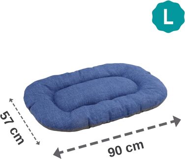 Килимок для собак та котів Baroni Home, 57x90x9 см, Doubleface, сірий та блакитний, розмір L