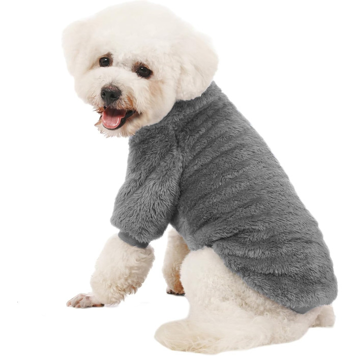 Пуловери для собак Kyaringtso, 2 шт., для маленьких собак, одяг для собак, дівчаток та хлопчиків, ультрам'які та теплі, зимові, на Різдво (XXS - XXL, блакитний + світло-коричневий + темно-сірий)