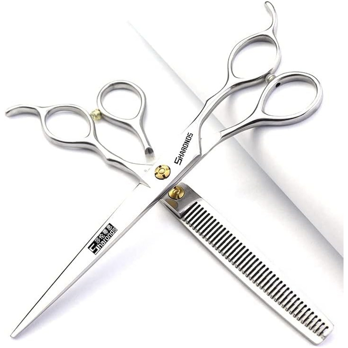 Професійні перукарські ножиці для стрижки та проріджування волосся, 7 дюймів (2 шт.) з високоякісної сталі 440C