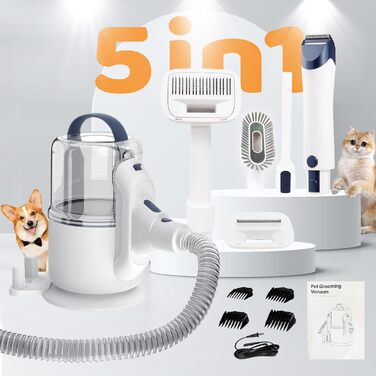 Пылесос для ухода за шерстью домашних животных, набор для груминга собак, 3 режима всасывания, объем контейнера 2,1 л, для сбора шерсти