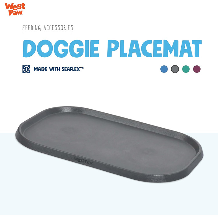 Еко-підставка для мисок Seaflex Doggie для собак і котів, проти розсипання їжі, з високими бортиками, колір морський туман