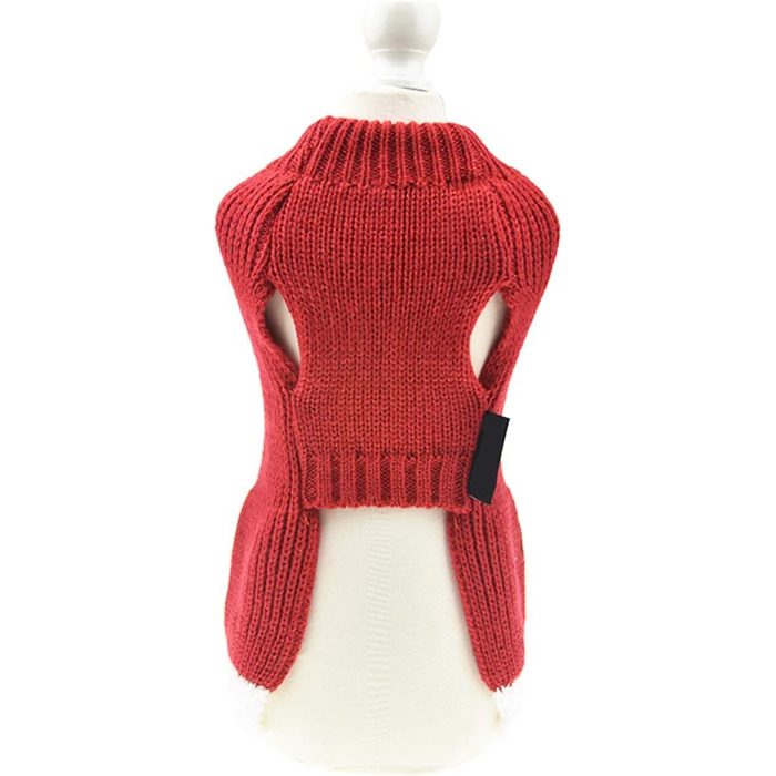 Теплий зимовий пуловер для собак Muyaopet на Різдво, червоний, для маленьких та середніх собак, такса, розмір M (обхват грудей 40 см)