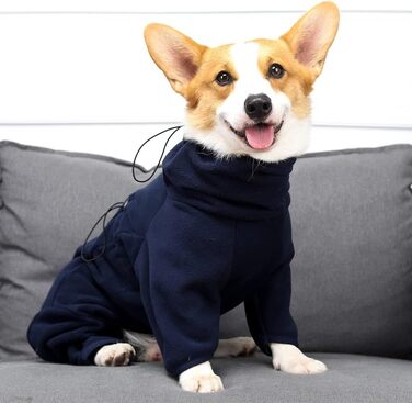 Теплий зимовий пуловер для собак з блискавкою, теплий одяг для чотирилапих, вітронепроникний комбінезон для собак, блакитний, XL (довжина спини 52 см, обхват грудей 70 см)