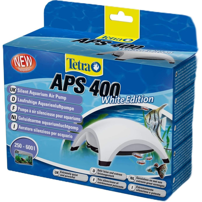 Tetra APS 400 тиха мембранна помпа для акваріумів 250-600 л, біла
