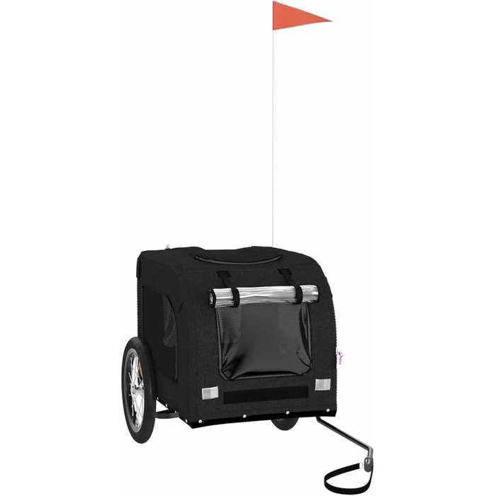 Причіп для велосипеда, переноска для собак, чорний, Oxford-тканина та метал, 93835