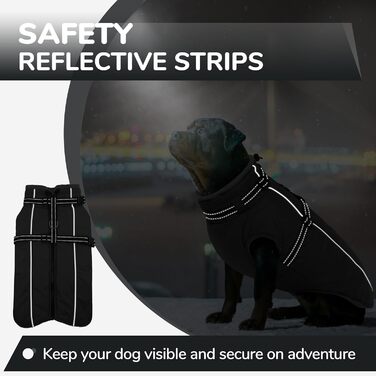 Зимовий теплий одяг для собак PUMYPOREITY: чорна куртка з інтегрованою мискою (Large)