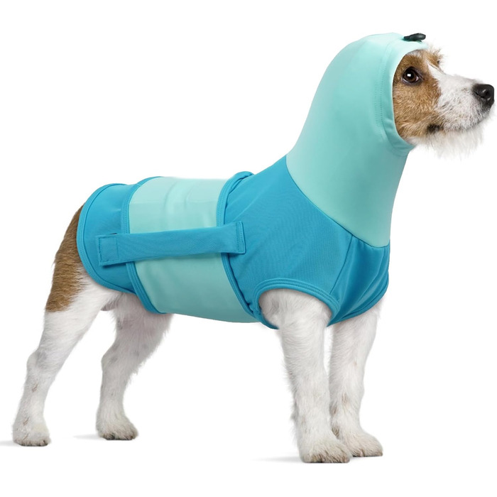 Подовжувач тривожності для собак Hoodie, теплий одяг для собак проти страху феєрверків, жилет для маленьких собак, антистресовий одяг з високим коміром, захист вух для собак, синій (XS)