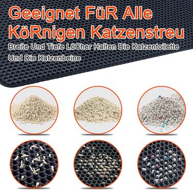 Килимок під лоток для котів AidSci, 70 x 55 см, водовідштовхувальний, з коміркою, легко миється