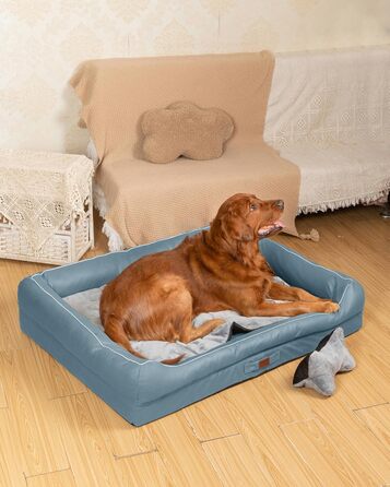 Райкоу - ліжко для собак з знімним подушкою, м'яке та миється - місце для сну, подушка для собак, собаче ліжко, килимок для собак - високоякісне ліжко для тварин для вашого вірного друга. (Блакитний, 100 * 80 * 9 см) 100*80*9 см Блакитний