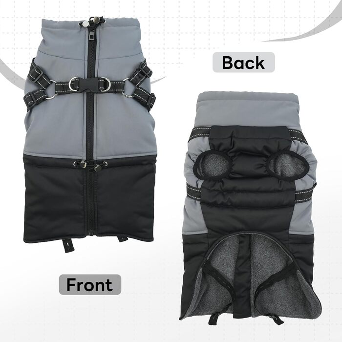 Водонепроникний зимовий теплий одяг для собак маленьких порід, чорний, розмір M