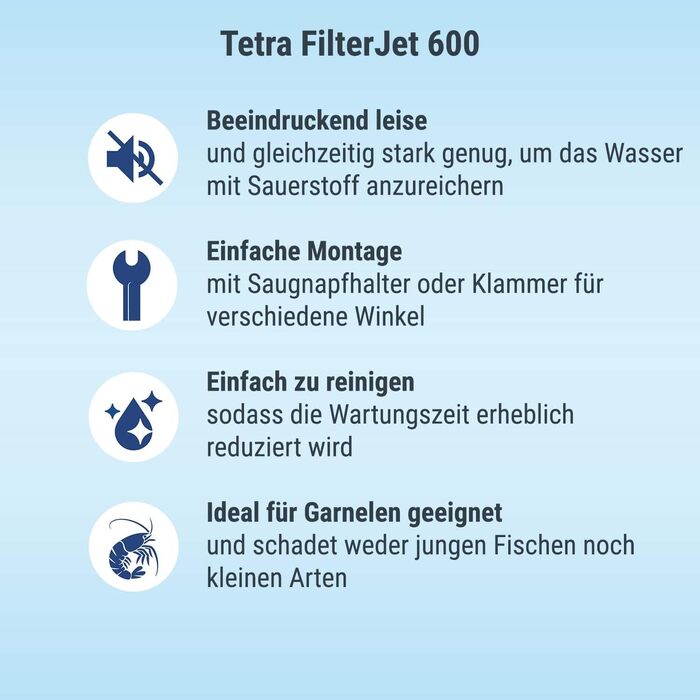 Акваріумний внутрішній фільтр Tetra FilterJet 600 для акваріумів до 120л з насиченням киснем