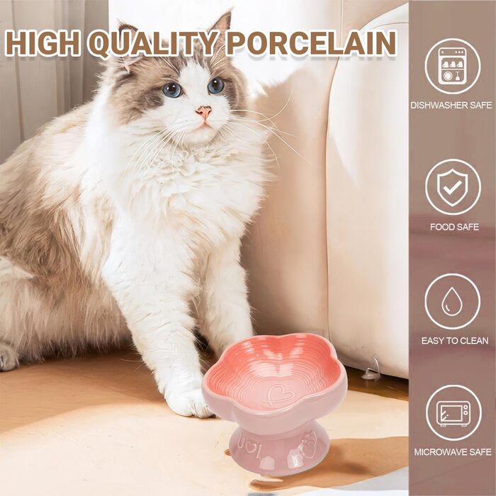 Антишвидкісний набір для собак, миска для їжі для котів та маленьких собак, керамічна миска (Morgenblüte) (Sanfte Liebe)