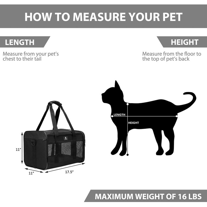 Переносний лежак-переноска для котів та собак X-ZONE, чорний, 44x28x28 см