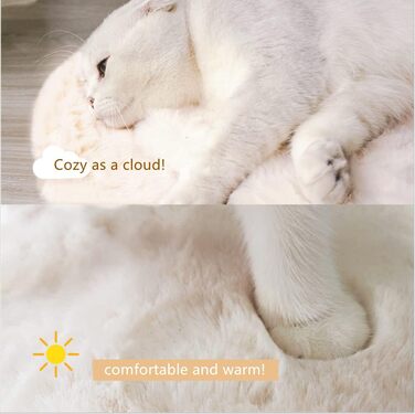 SHENGOCASE 2 шт. круглі подушки з штучного хутра 30 см, з імітацією кролячого хутра, для ліжок котів та собак, замінні подушки для котячих комплексів, кліток, вольєрів, меблів. Діаметр 30 см