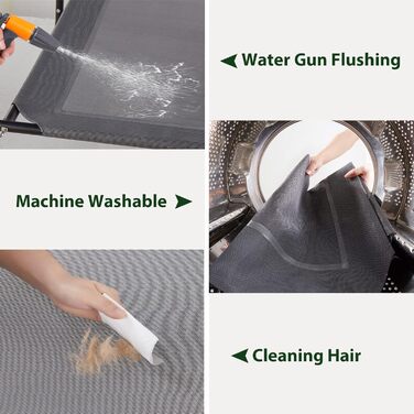 Кругле ліжко для собак великих порід RRPETHOME з металевим каркасом, U-подібною подушкою, антиковзкими ніжками та дихаючою сіткою, сірого кольору, до 34 кг