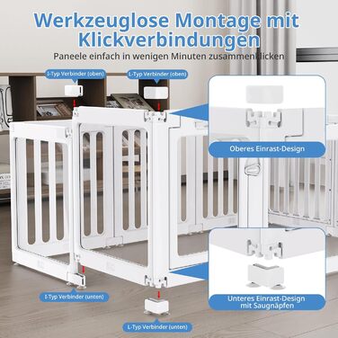 Клітка для цуценят FASNATI з акрилу, 60 см, прозора, для маленьких собак, 10 панелей, 150 x 100 x 60 см