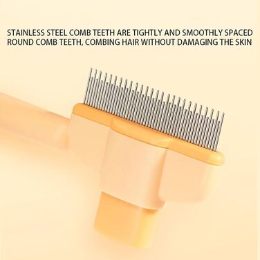 Щітка для котів та собак, видалення шерсті, з кнопкою для очищення, для довгої та короткої шерсті, сіра, інструменти для догляду за тваринами