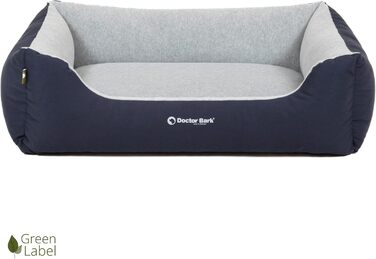 Ліжко для собак Doctor Bark Kleine Hunde - Корзина для собак М'яка та пухнаста - Миється, зносостійка, затишна - Виготовлено в Німеччині - GreenLabel (M - 86x65 см, Королівський синій)