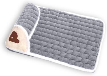 Ортопедична подушка для собак, малого та середнього розміру - миється, з неслизьким покриттям та високим бортиком - знімний чохол (сірий, S: 50×35 см)