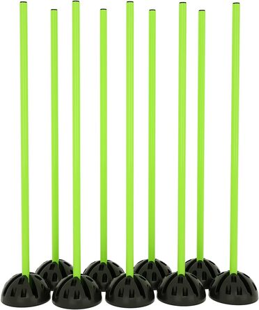 Набір стрибкових стержнів YRHome для тренувань на спритність та координацію, 15 стержнів по 100 см, 10 підставок, 10 кліпсів (зелений)
