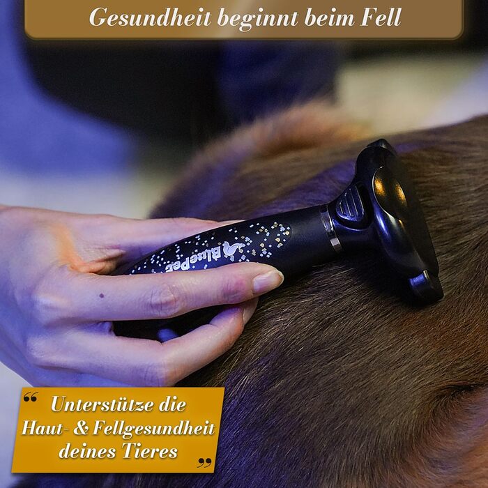 Бурштук для котів та собак з короткою шерстю BluePet - видаляє відмерле волосся та підшерсток. Розмір M (ширина гребеня 66 мм), Limited Edition 2.0