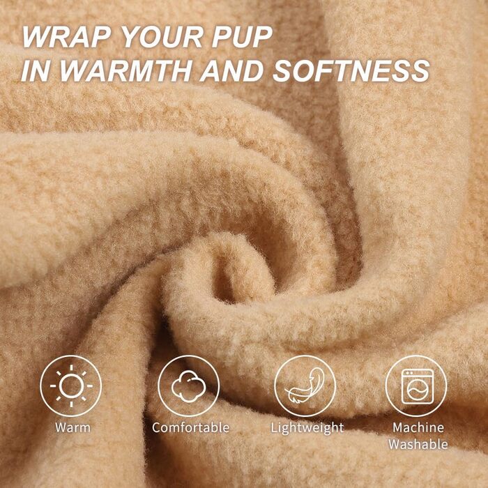 Пуловер для собак BEAUTYZOO з флісу, тепла жилетка для собак, одяг для маленьких та середніх собак, жилетка з D-порогом, теплий пуловер з принтом лапок, розмір M (обхват грудей 43.1 см)