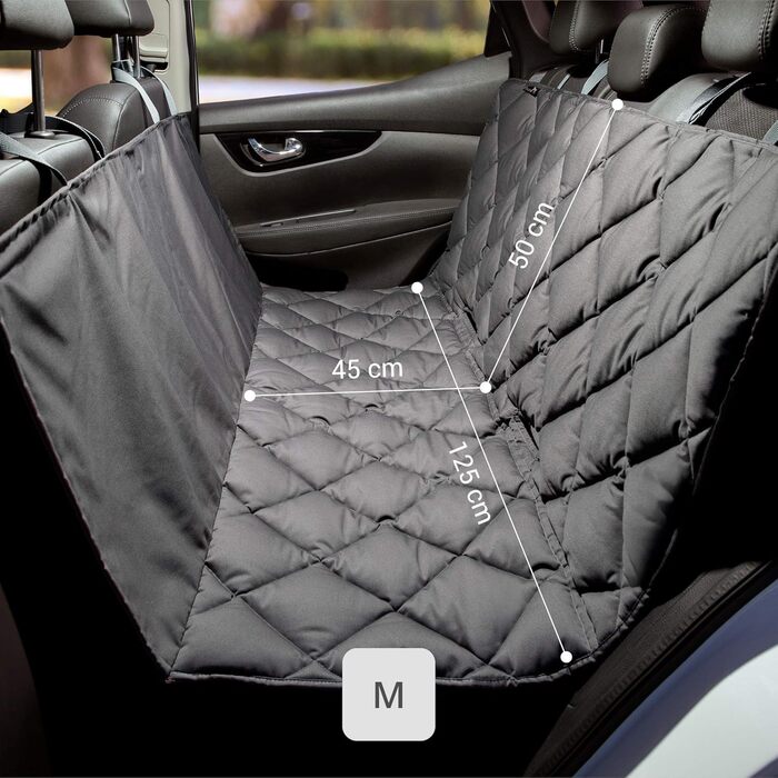 Кришка для автосидіння для собак Pointer, 125 см, сіра - захист заднього сидіння, водонепроникна, миється до 95°C